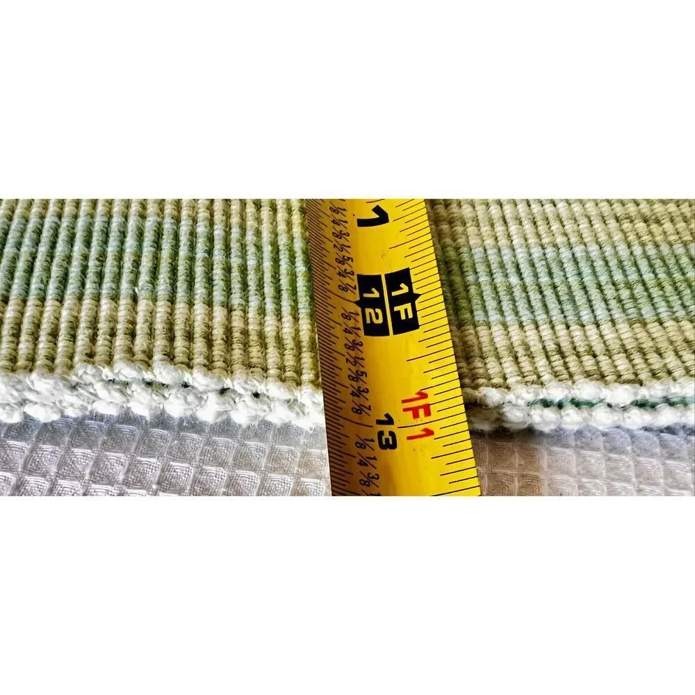 Vintage Martha Stewart Set of 4 Placemats Cotton Woven Green Ribbed Stripes